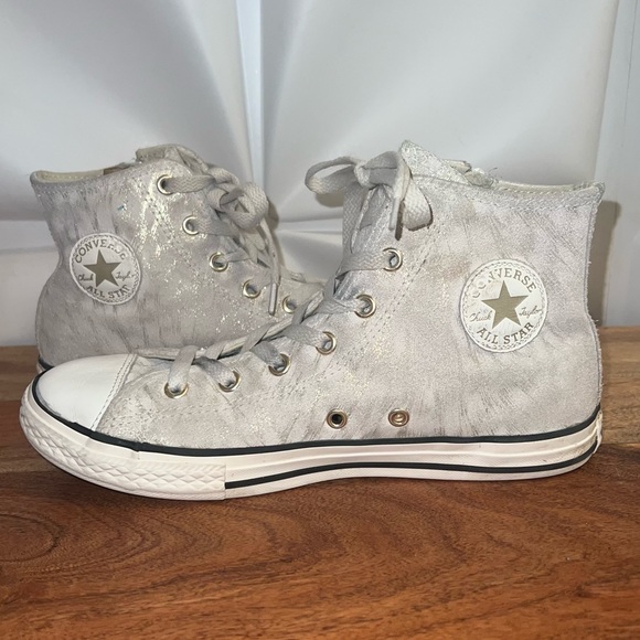 Converse Shoes Suede Converse Hi Top Gold Glitter Sneakers Poshmark